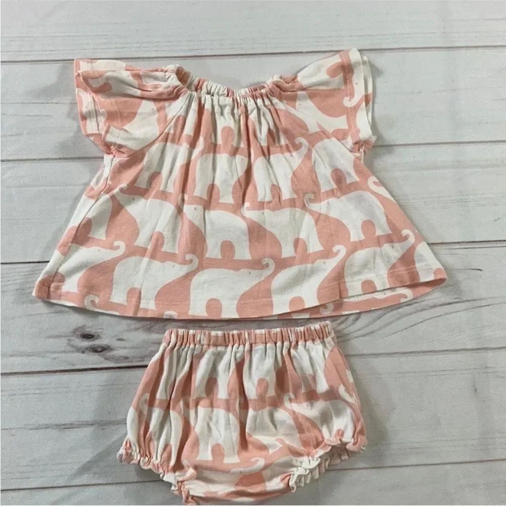 Milkbarn Baby Girl Rose Elephant Outfit Size 3-6 Months